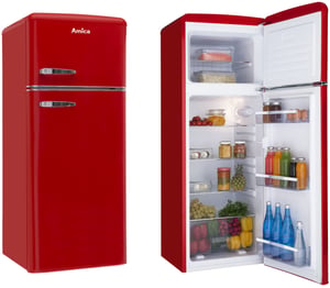 Amica KGC15630R Kühl-Gefrierkombination, freistehend, 206 l, rot