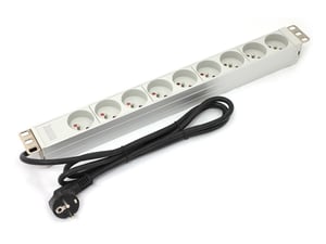 ASSMANN Electronic A-19-STRIP-3-IMP Power Distribution Unit (PDU) with 9 Power Outlets, 1U, White