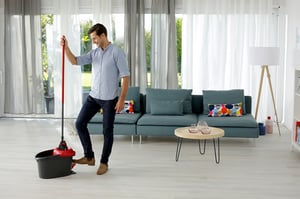 Vileda Ultramat Turbo XL mop Suchy i Mokry Mikrofibra Czarny, Czerwony