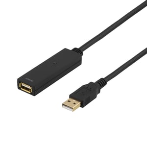 Deltaco USB2-EX20M kabel USB USB 2.0 20 m USB A 0,48 Gbit/s Czarny