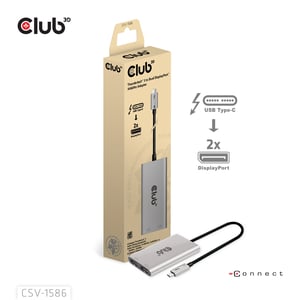 CLUB3D CSV-1586 Thunderbolt 3-hubbar och koncentratorer 40000 Mbit/s Silver