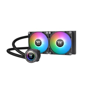 Thermaltake TT TH240 ARGB All-in-One-Flüssigkeitskühler für den Prozessor, 12 cm, schwarz, 1 Stück.
