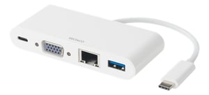 Deltaco USBC-VGA5 USB 3.2 Gen 1 (3.1 Gen 1) Type-C Docking Station, White