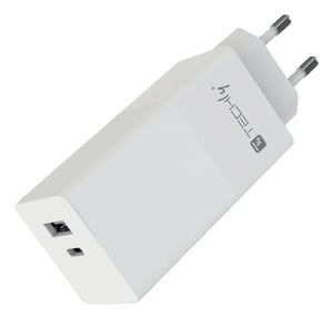 Techly IPW-PD100W-WH Portable Device Charger, Power Bank, Smartphone, Tablet, Universal, White, AC, Fast Charging, Internal