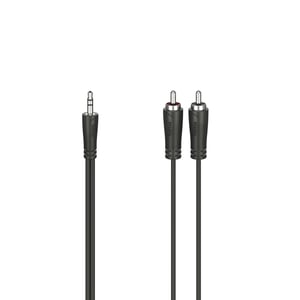 Hama 00205109 Audio Cable, 0.75 m, 3.5 mm to 2 x RCA, Black