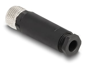 DeLOCK M8 3-pin female connector with A-coding for mounting behind a screw-type connector