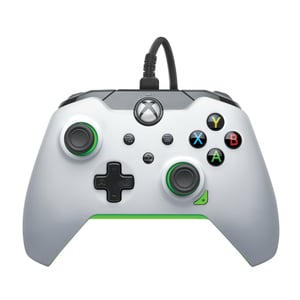 PDP Trådbunden handkontroll: Neonvit För Xbox Series X|S, Xbox One och Windows 10/11