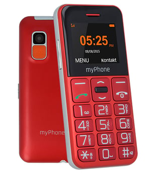 myPhone Halo Easy 4,32 cm (1.7") 70 g Szary, Czerwony Telefon dla początkujących