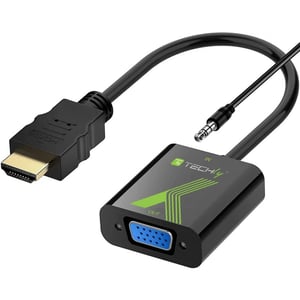 Techly HDMI – VGA+3,5 mm M/F 0,15 m Schwarz