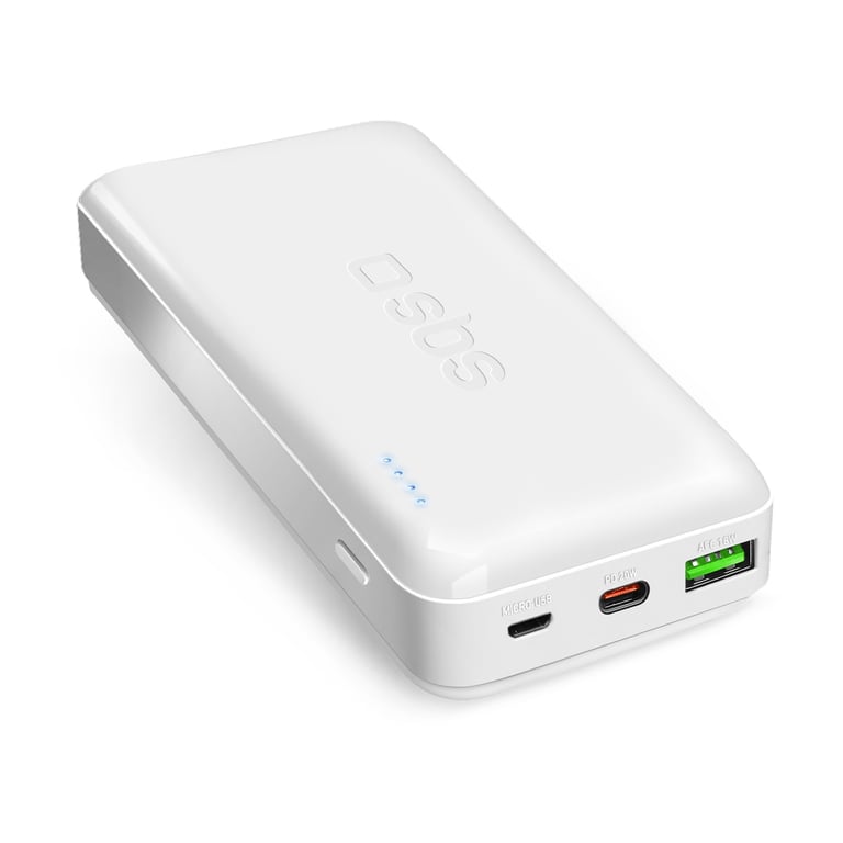 фото Зовнішній акумулятор (павербанк) SBS Powerbank 20000 mAh White (TTBB20000PD20W)