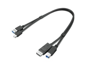 Lenovo 4X91D11453 USB 3.2 Gen 1 (3.1 Gen 1) Cable, 0.43 m, USB A to USB B, Black