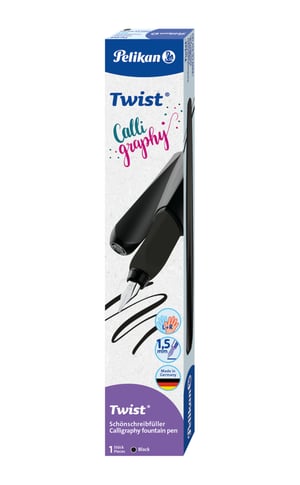 Pelikan Twist Calligraphy Fountain Pen, Cartridge Filling System, Black, 1 pc.