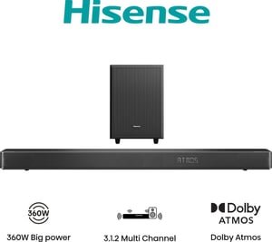Hisense AX3120G Svart 3.1.2 kan. 360 W