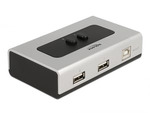DeLOCK USB 2.0-Adapter von 1 x Typ-B (Buchse) auf 2 x Typ-A (Buchse), manuell, bidirektional