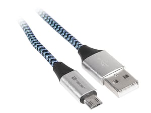 Tracer TRAKBK46929 USB 2.0 Cable, 1 m, USB-A to Micro-USB-A, Black, Blue