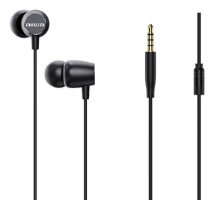Aiwa ESTM-20BK Kopfhörer/Headset, kabelgebunden, In-Ear, Telefonieren/Musik/Sport/Alltag, schwarz