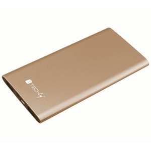 Techly I-CHARGE-5000LITY Lithium-Polymer (LiPo) Power Bank, 5000 mAh, Gold