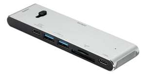 Deltaco USBC-HDMI21 Docking Station, Wireless, Gray