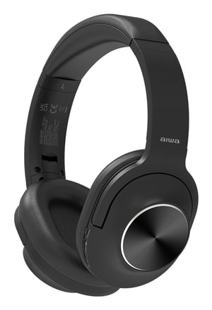 Aiwa HST-220BT słuchawki/zestaw słuchawkowy Przewodowy i Bezprzewodowy Opaska na głowę Połączenia/muzyka USB Type-C Bluetooth Czarny