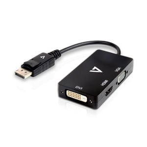V7 V7DP-VGADVIHDMI-1E 0,1 m DisplayPort VGA / DVI / HDMI Schwarz