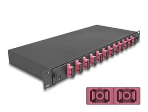 DeLOCK 19″ Fiber Optic Patch Panel, 12 x SC Duplex OM4, 1U, Fully Assembled