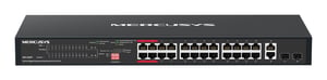 Mercusys MS128GP Gigabit-Ethernet-Switch (10/100/1000) mit PoE-Unterstützung, 1U, schwarz