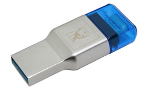 Kingston Technology MobileLite Duo 3C USB 3.2 Gen 1 (3.1 Gen 1) Type-A/Type-C Card Reader, Blue, Silver