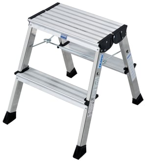 Krause 130037 pall med trappsteg Aluminium, svart