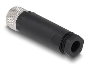 DeLOCK M8 4-pin female connector with A-coding for mounting behind a screw-type connector