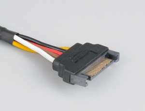 Akasa SATA Power Cable Extension, Black, 0.3 m