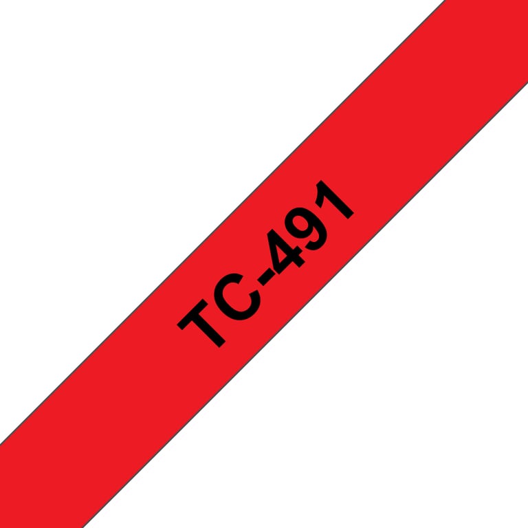 Brother TC-491 taśmy do etykietowania Czarny na czerwonym