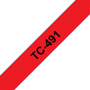 Brother TC-491 taśmy do etykietowania Czarny na czerwonym