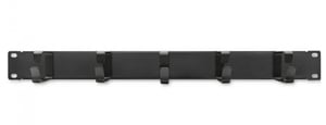 Qoltec 54515 Cable Organizer, Rack Cable Holder, Black, 1 pc.