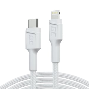 Green Cell Kabel Biały USB-C - Lightning MFi 1m do Apple iPhone PowerStream, z szybkim ładowaniem Power Delivery