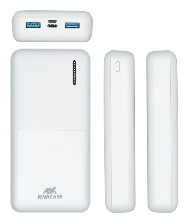 фото Зовнішній акумулятор (павербанк) Rivacase VA2572 20000mAh QC/PD White (PB931088)