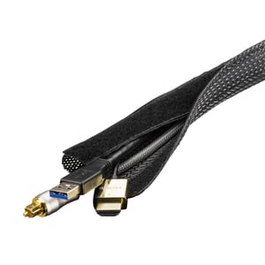 Deltaco LDR19 Cable Organizer Desk / Wall Cable Sleeve Black 1 pc.