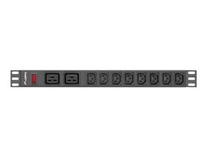 Lanberg PDU-02I1908I-0200-C20-BK rozdzielacz zasilania PDU 10 x gniazdo sieciowe 1U Czarny