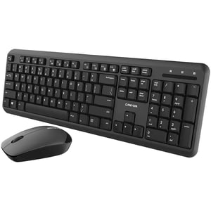Canyon SET-W20 Tastatur mit integrierter Maus für Zuhause/Büro, RF-Funk, QWERTY, Russisch, Schwarz