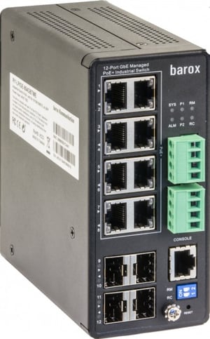 Barox RY-LPIGE-804GBTME przełącznik sieciowy Zarządzany L2/L3 Gigabit Ethernet (10/100/1000) Obsługa PoE Czarny