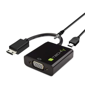 Techly IDATA HDMI-VGA4-Kabeladapter VGA (D-Sub) HDMI Typ C (Mini) Schwarz