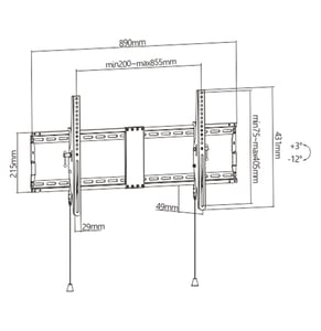 Gembird WM-90T-01 TV-Halterung 2,29 m (90") Schwarz