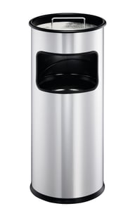 Durable 333023 17-liter Round Silver Metal Trash Can