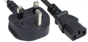 Manhattan 382786 Power Cord, Black, 1.8 m, C13, BS 1363 Panel