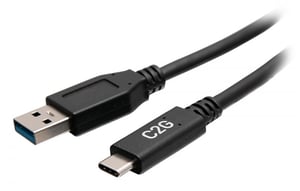 C2G C2G28874 USB 3.2 Gen 1 (3.1 Gen 1) Cable, 0.15 m, USB-C to USB-A, Black