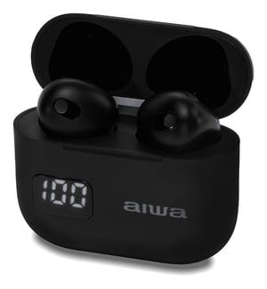 Aiwa EBTW-100BK Kopfhörer/Headset, kabellos, In-Ear, Bluetooth für Anrufe und Musik, schwarz