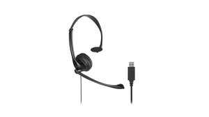 Kensington K80100WW Headphones/Headset, Wired, Headband, Office/Call Center, USB Type-A, Black