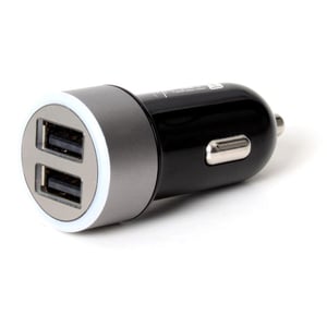 Techly IUSB2-CAR-ADP482 Universal Portable Device Charger, Black, Silver, Automatic Cigarette Lighter
