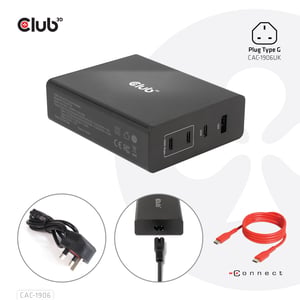 CLUB3D CAC-1906 Ladegerät für mobile Geräte, universell, schwarz, DC, für den Innenbereich