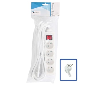 LOGON PROFESSIONAL LPS070 rozgałęziacz 5 m 4 x gniazdo sieciowe Wewnętrzna Biały