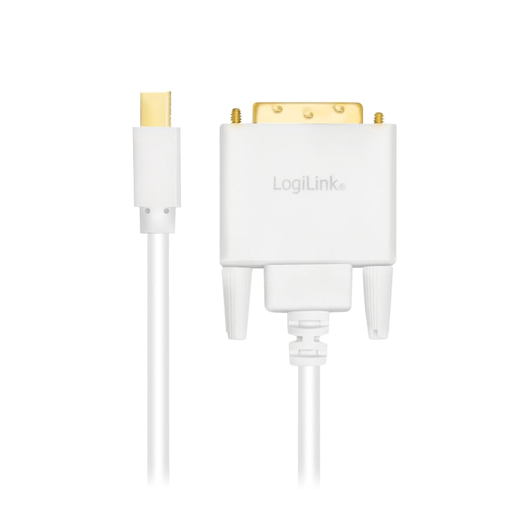 LogiLink CV0138 adapter kablowy 3 m Mini DisplayPort DVI Biały